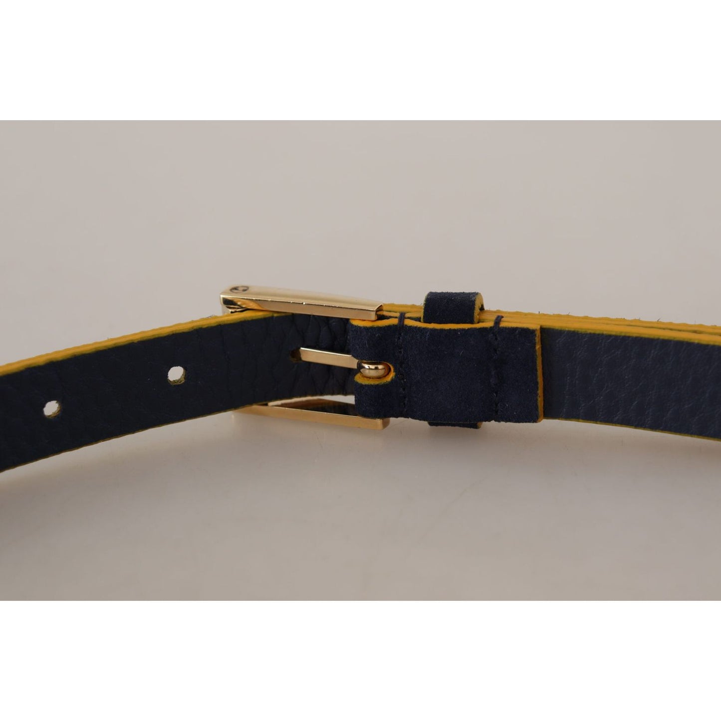 Dolce & Gabbana Chic Blue Suede Logo Buckle Belt Dolce & Gabbana