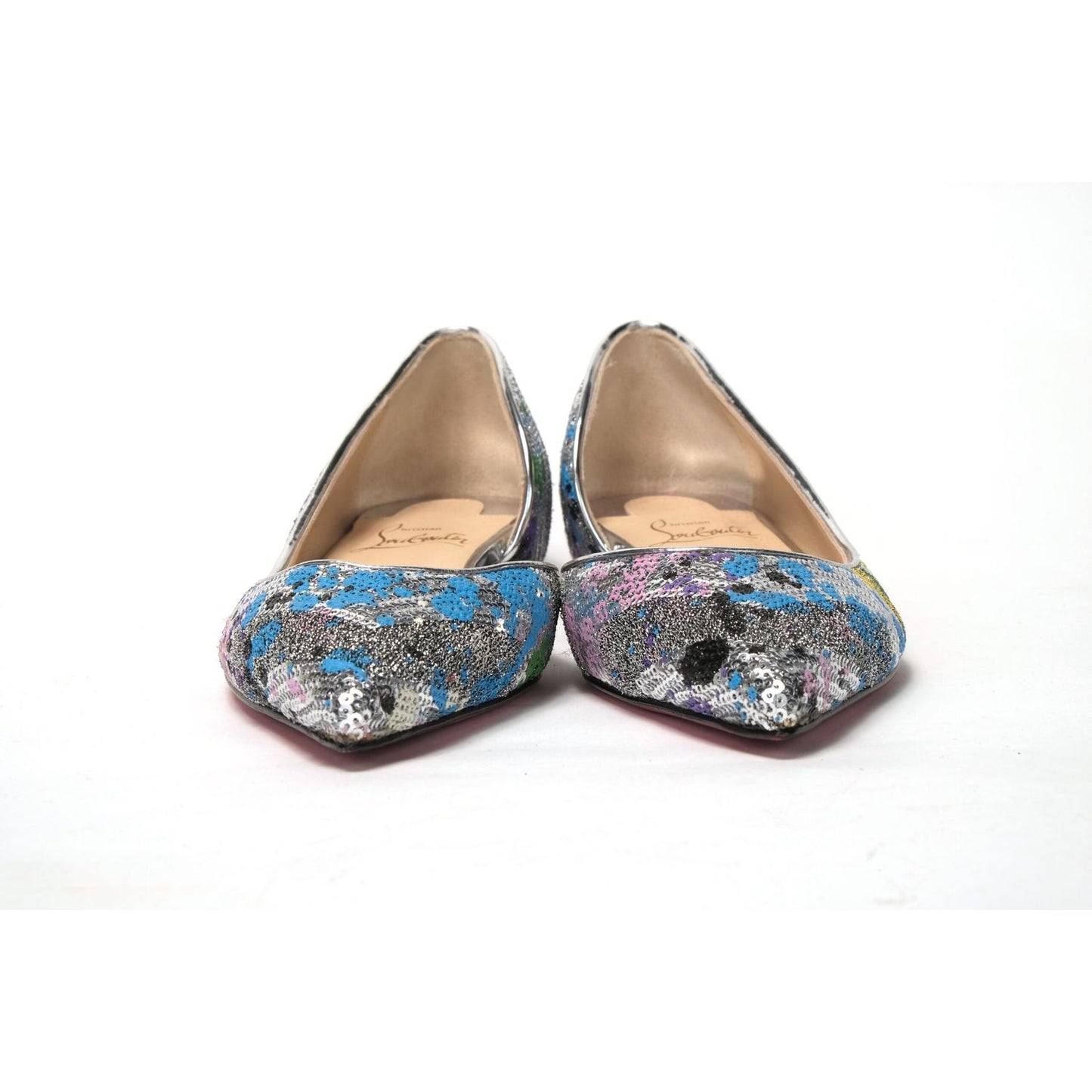 Christian Louboutin Multicolor Silver Flat Point Toe Shoe Christian Louboutin