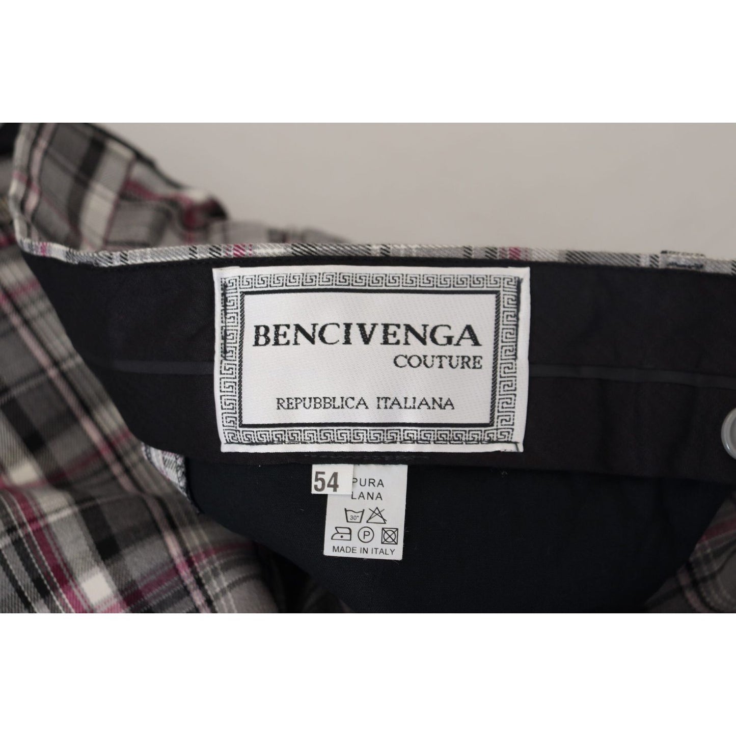 BENCIVENGA Checkered Couture Chino Pants for Men BENCIVENGA