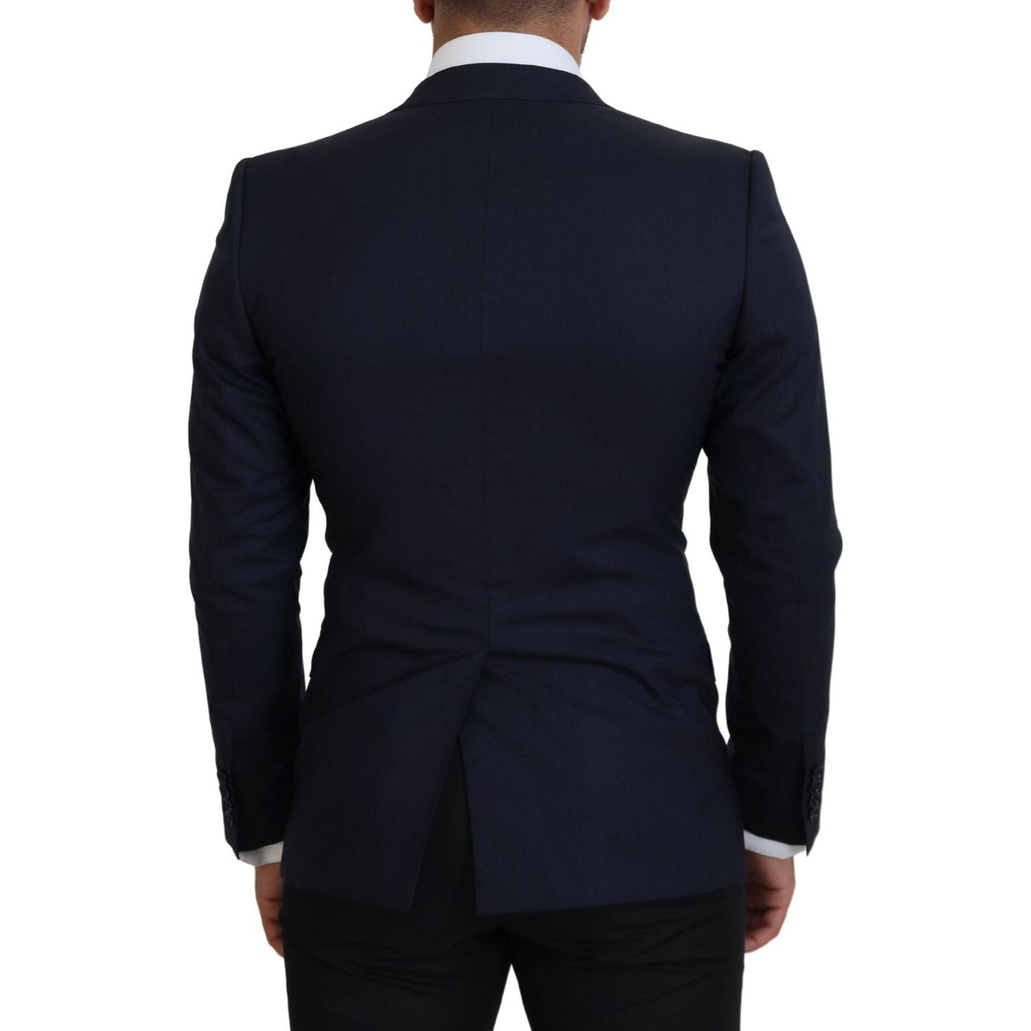 Dolce & Gabbana Elegant Blue Wool Silk Blazer Jacket Dolce & Gabbana