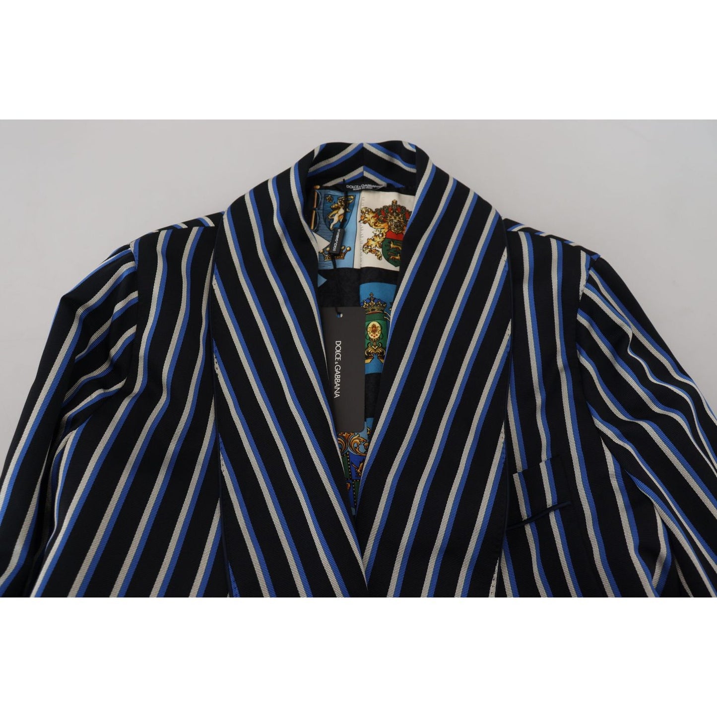 Dolce & Gabbana Elegant Striped Silk Blend Robe Dolce & Gabbana