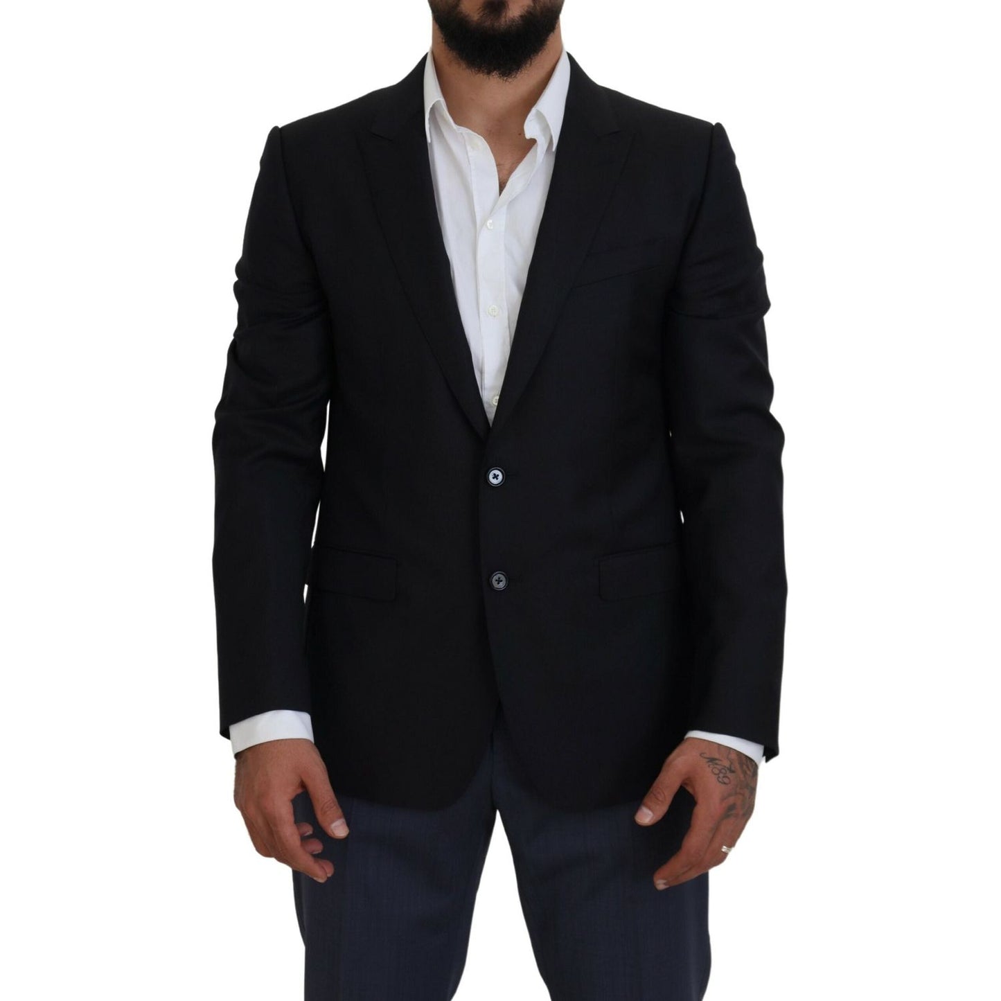 Dolce & Gabbana Elegant Dark Blue Martini Blazer Dolce & Gabbana