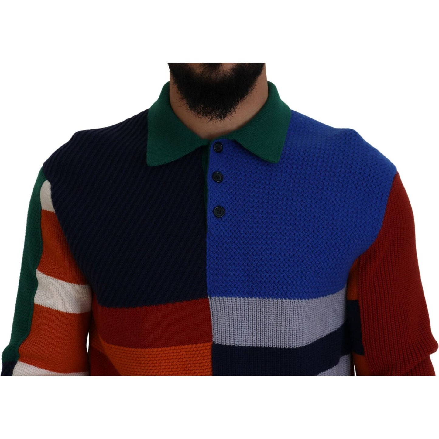 Dolce & Gabbana Pullover Sweater in Multicolor Stripes Dolce & Gabbana