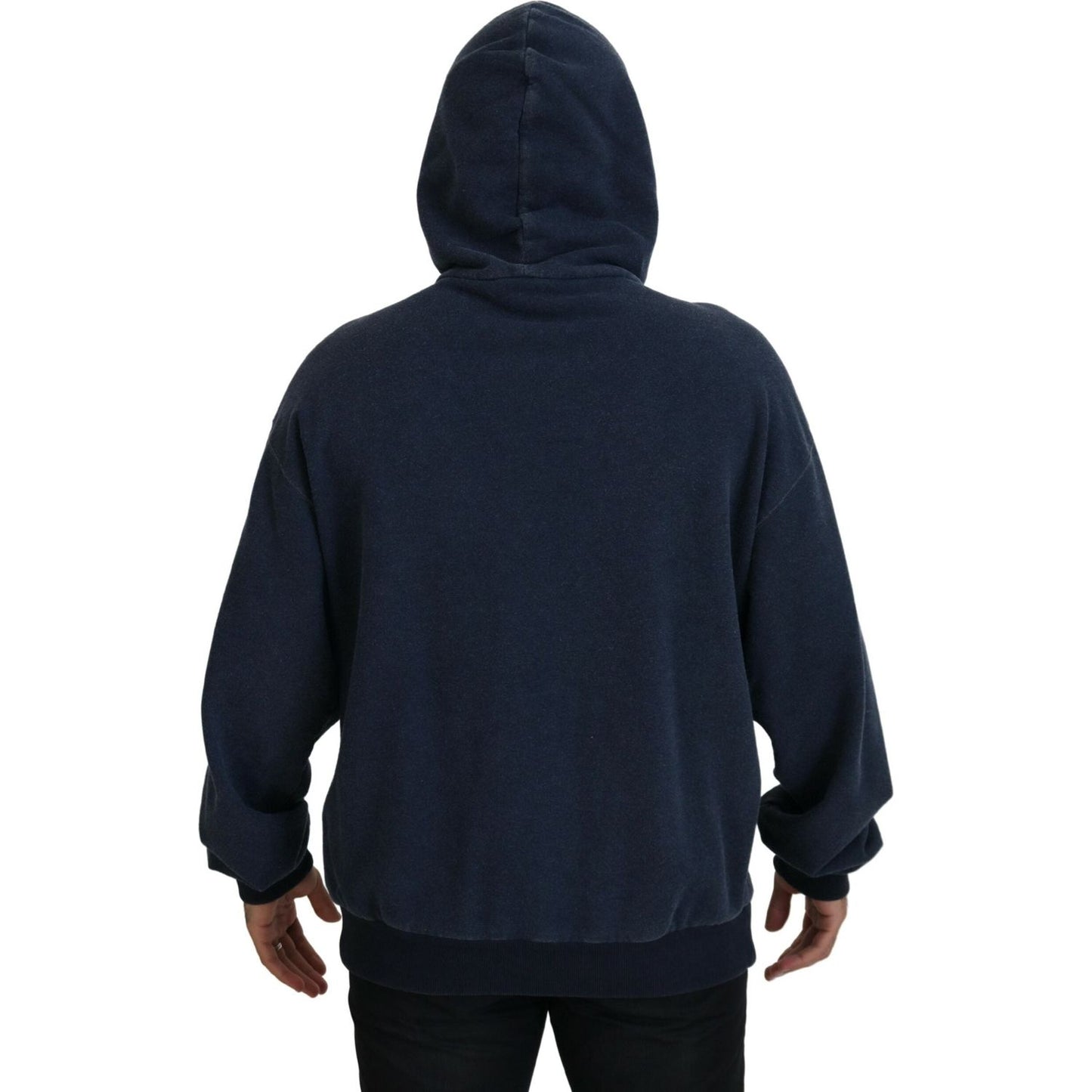 Dolce & Gabbana Elegant Dark Blue Cotton Pullover Sweater Dolce & Gabbana