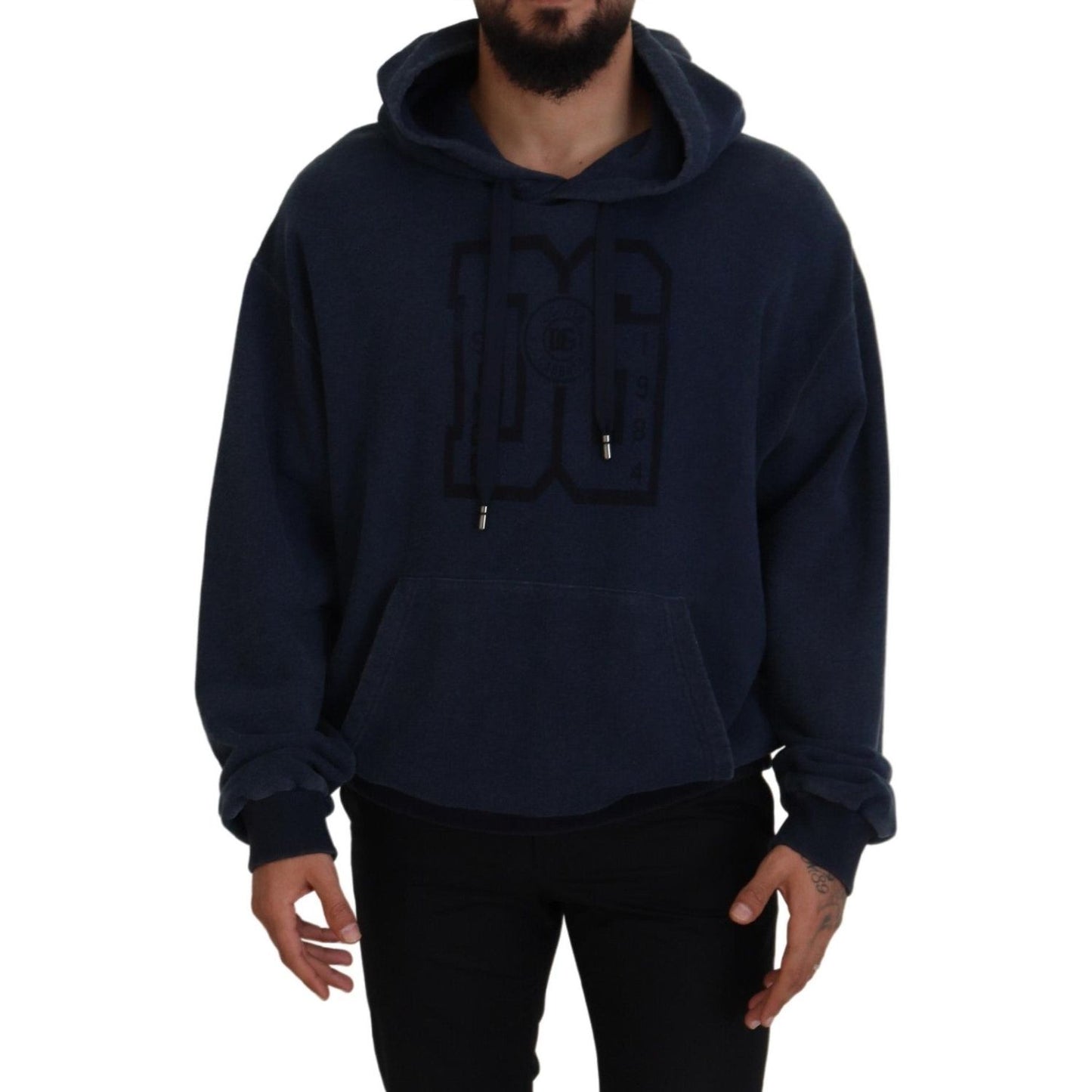 Dolce & Gabbana Elegant Dark Blue Cotton Pullover Sweater Dolce & Gabbana