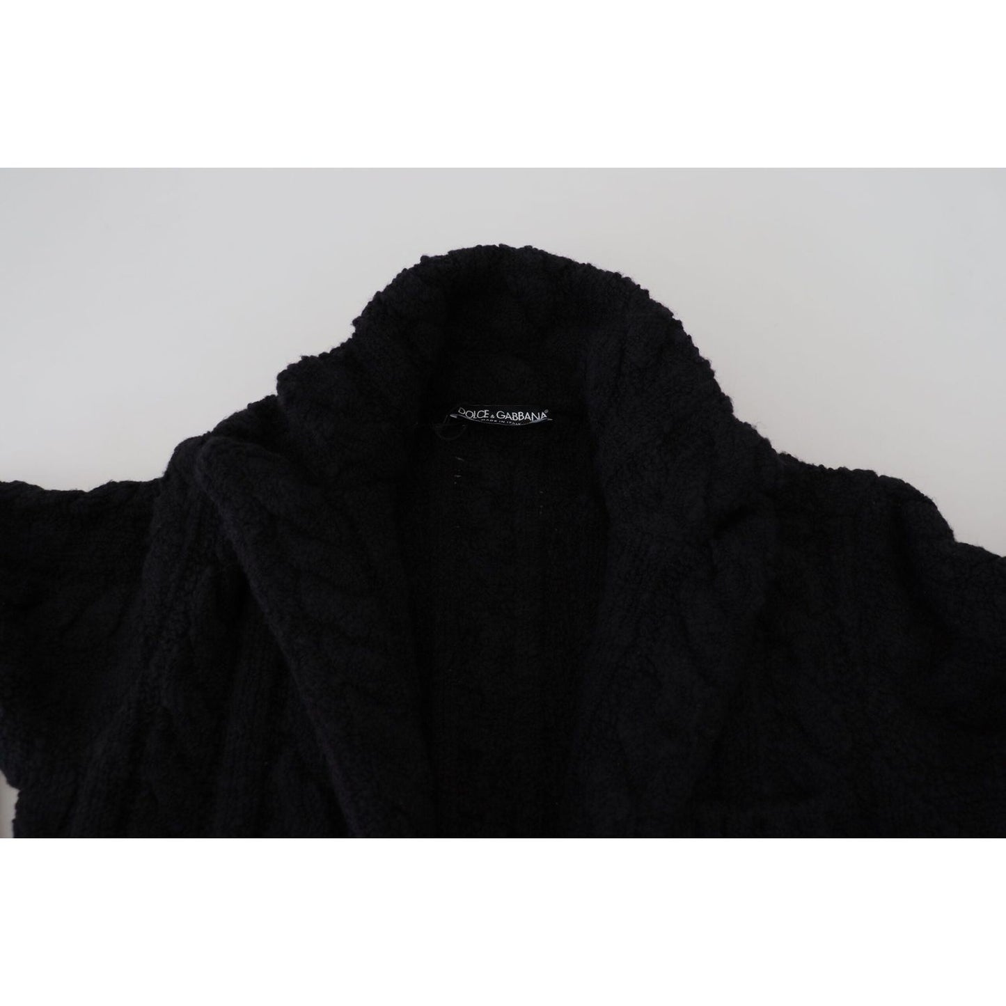 Dolce & Gabbana Elegant Black Wool-Cashmere Blend Cardigan Dolce & Gabbana