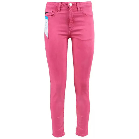 Yes Zee Chic Fuchsia Skinny Jeans with Mini Ankle Slits Yes Zee