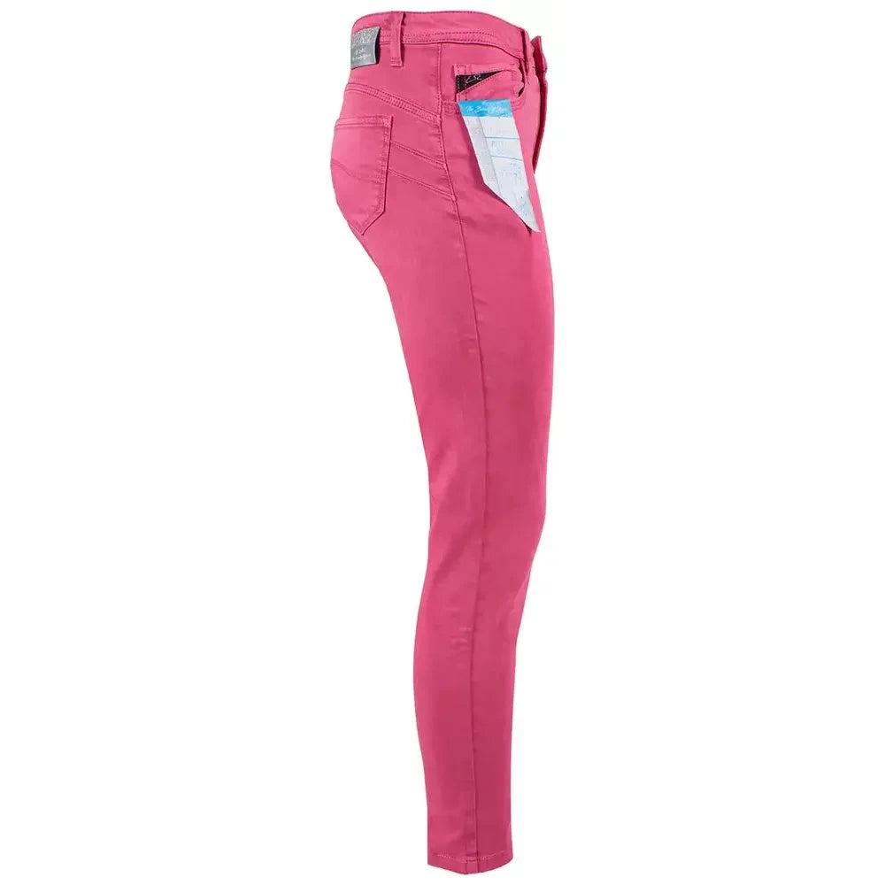 Yes Zee Chic Fuchsia Skinny Jeans with Mini Ankle Slits Yes Zee