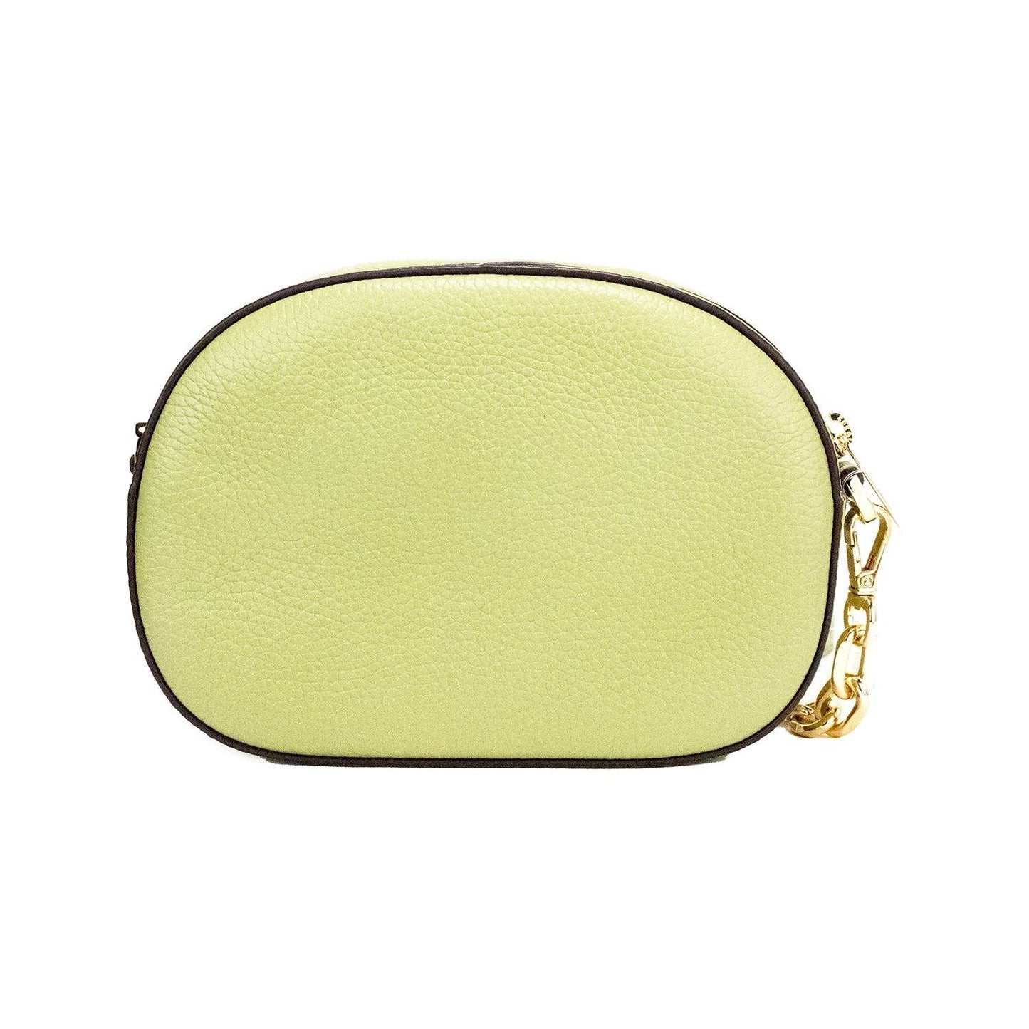 Michael Kors Jet Set Glam Light Sage Leather Front Pocket Oval Crossbody Handbag Michael Kors