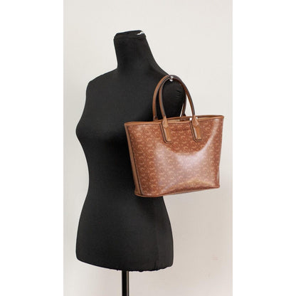 Michael Kors Jodie Small Jacquard Logo Recycled Polyester Tote Handbag Luggage Brown Michael Kors