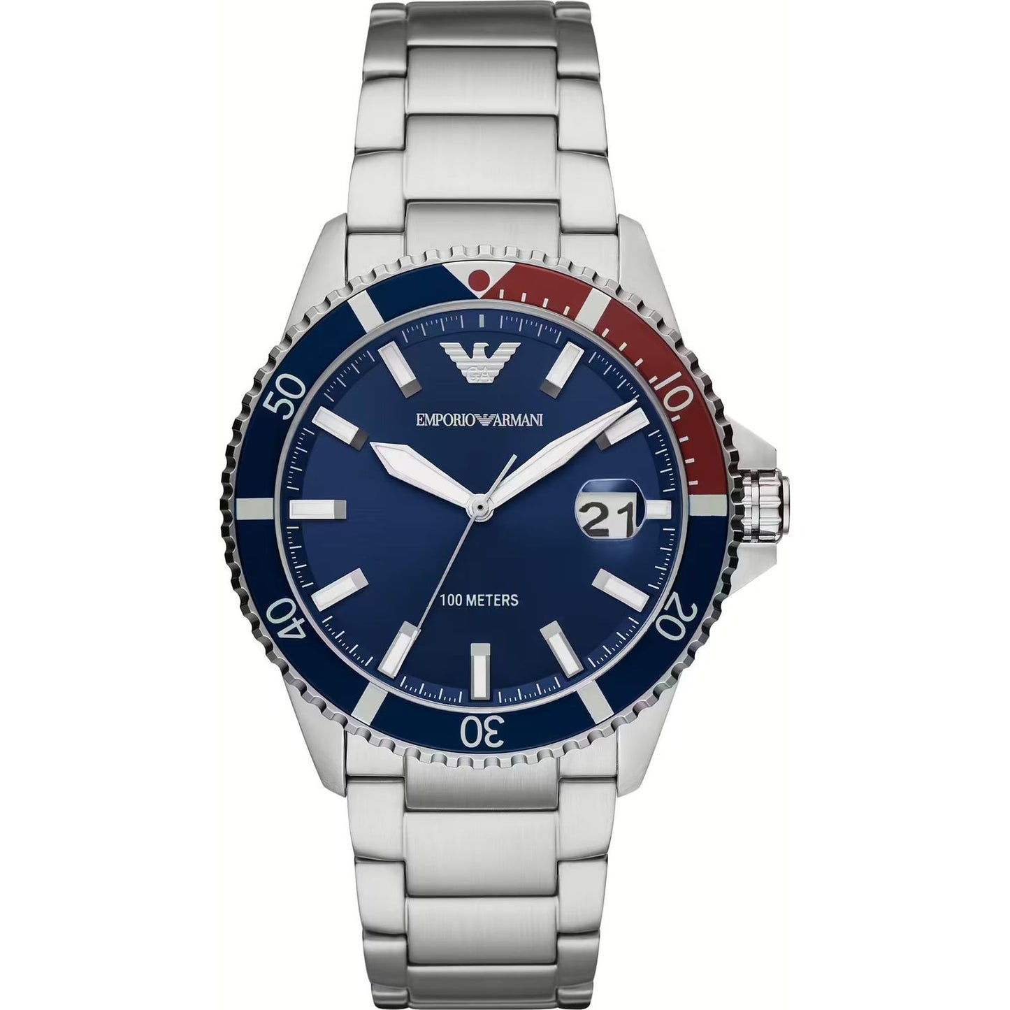 Emporio Armani Elegant Steel Quartz Men's Watch – Ocean Blue Dial Emporio Armani