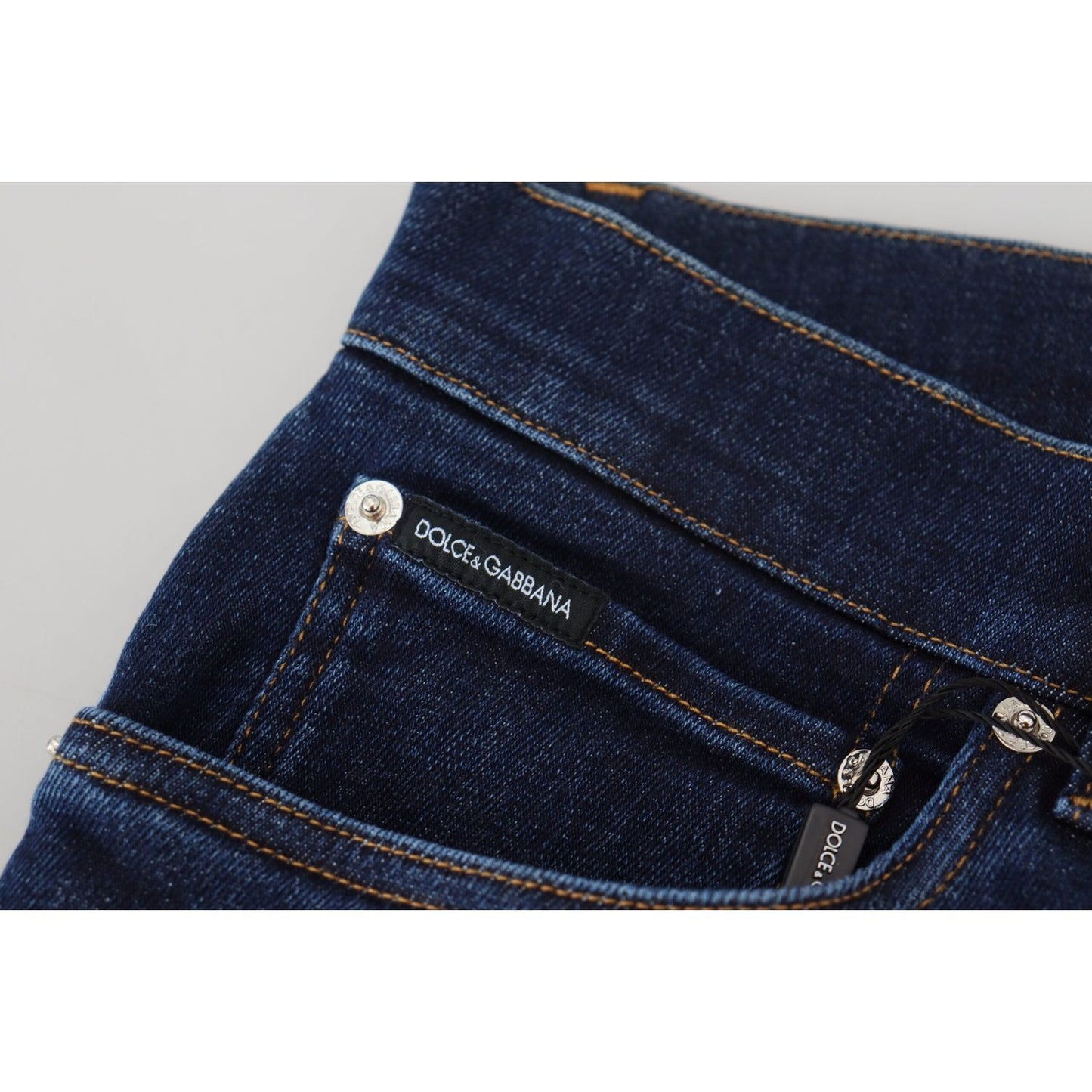 Dolce & Gabbana Elegant Slim Fit Dark Blue Denim Jeans Dolce & Gabbana