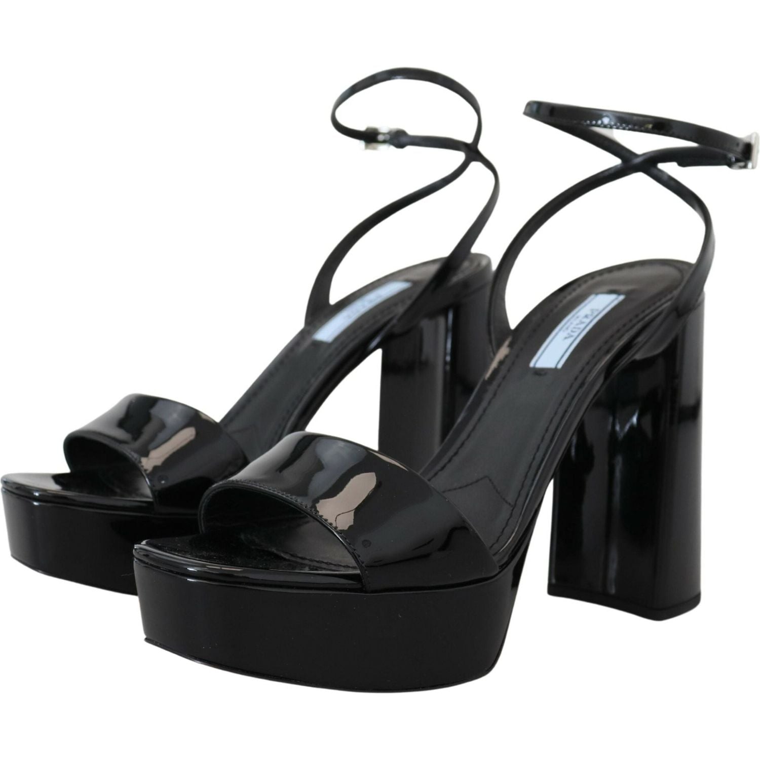 Prada black strappy heels hotsell