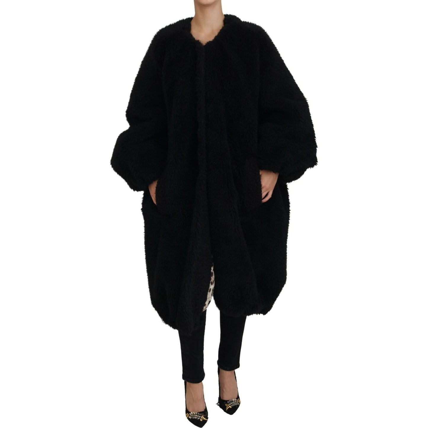 Dolce & Gabbana Elegant Black Cashmere Blend Overcoat Jacket Dolce & Gabbana