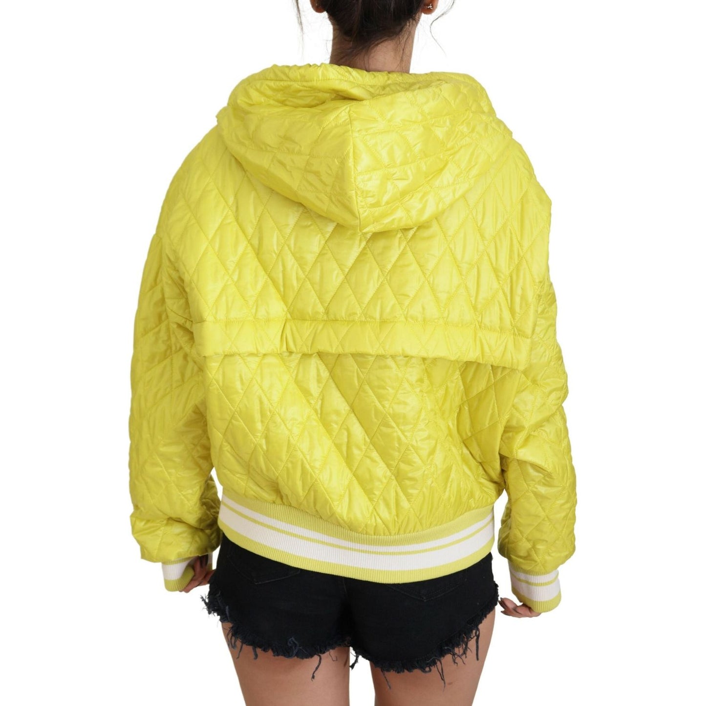 Dolce & Gabbana Elegant Yellow Hooded Jacket Dolce & Gabbana