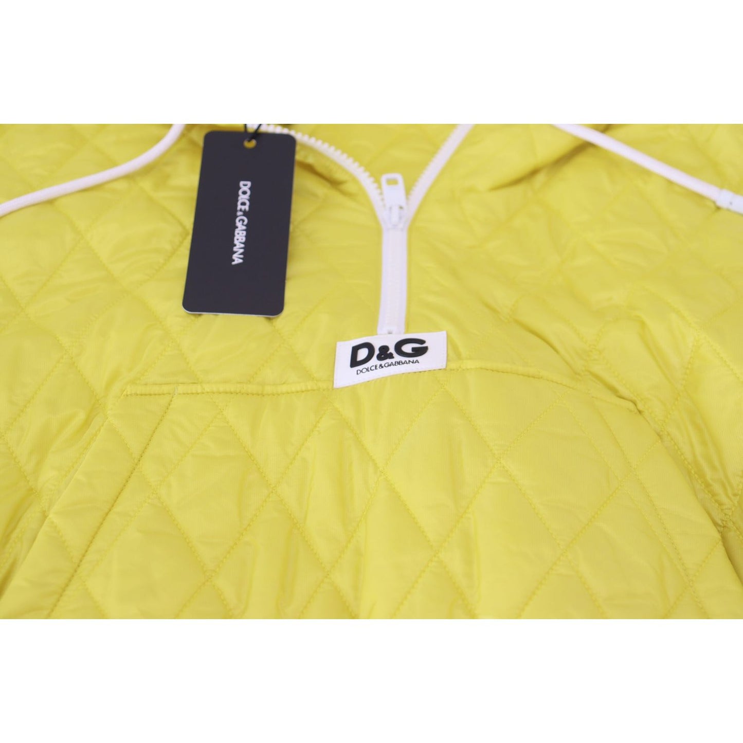 Dolce & Gabbana Elegant Yellow Hooded Jacket Dolce & Gabbana