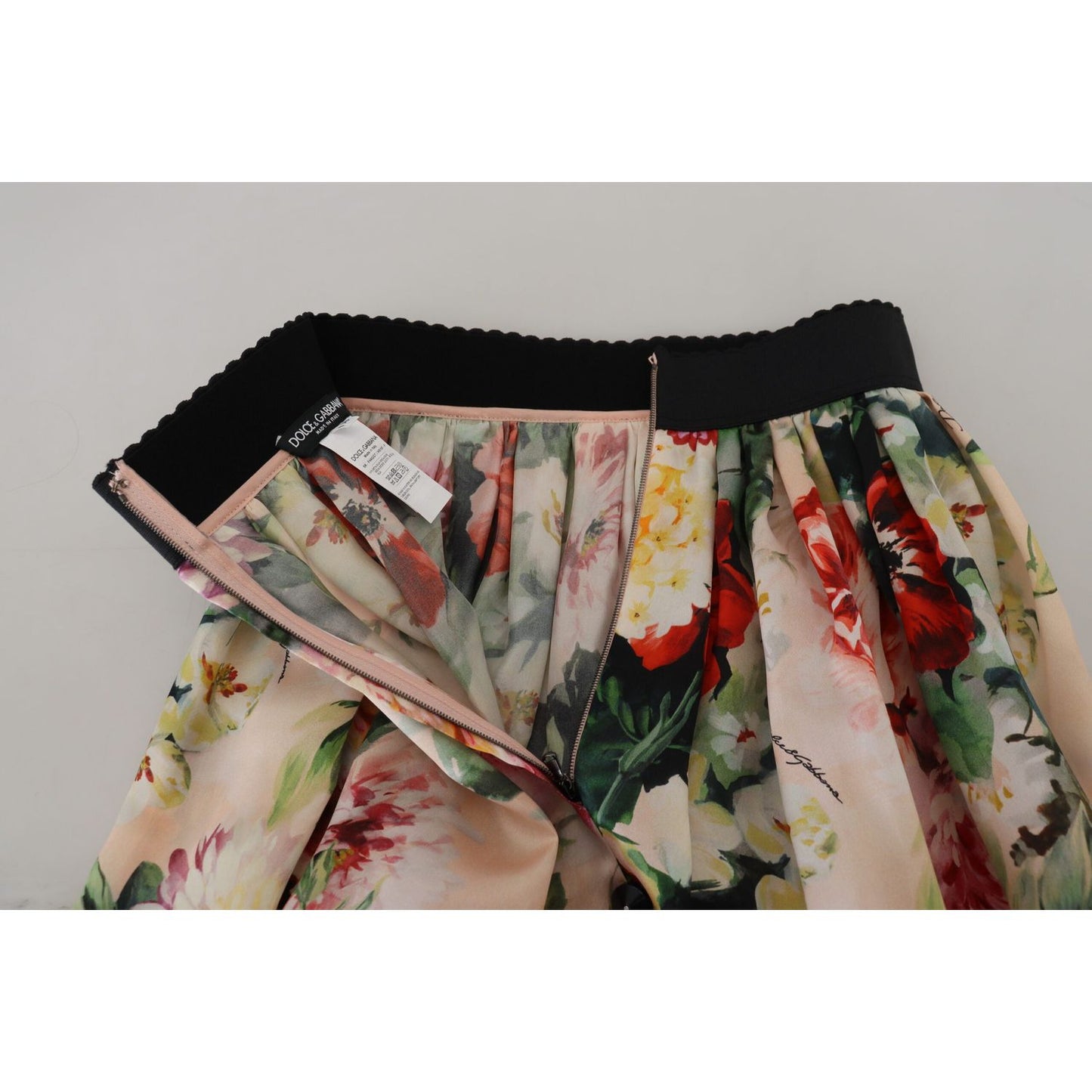 Dolce & Gabbana Exquisite High Waist Floral Silk Skirt Dolce & Gabbana