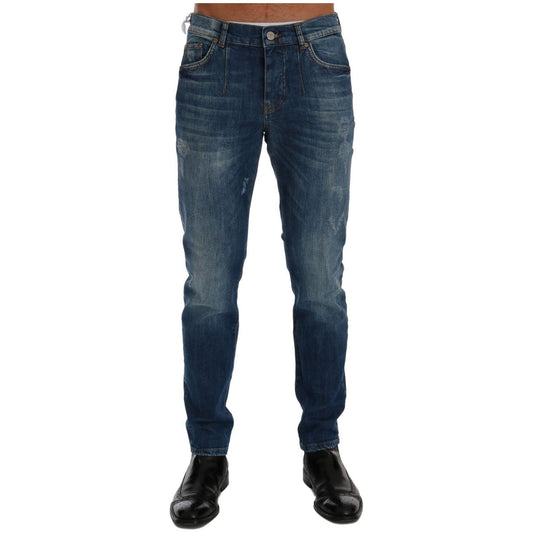 Frankie Morello Chic Slim Fit Blue Wash Jeans Frankie Morello