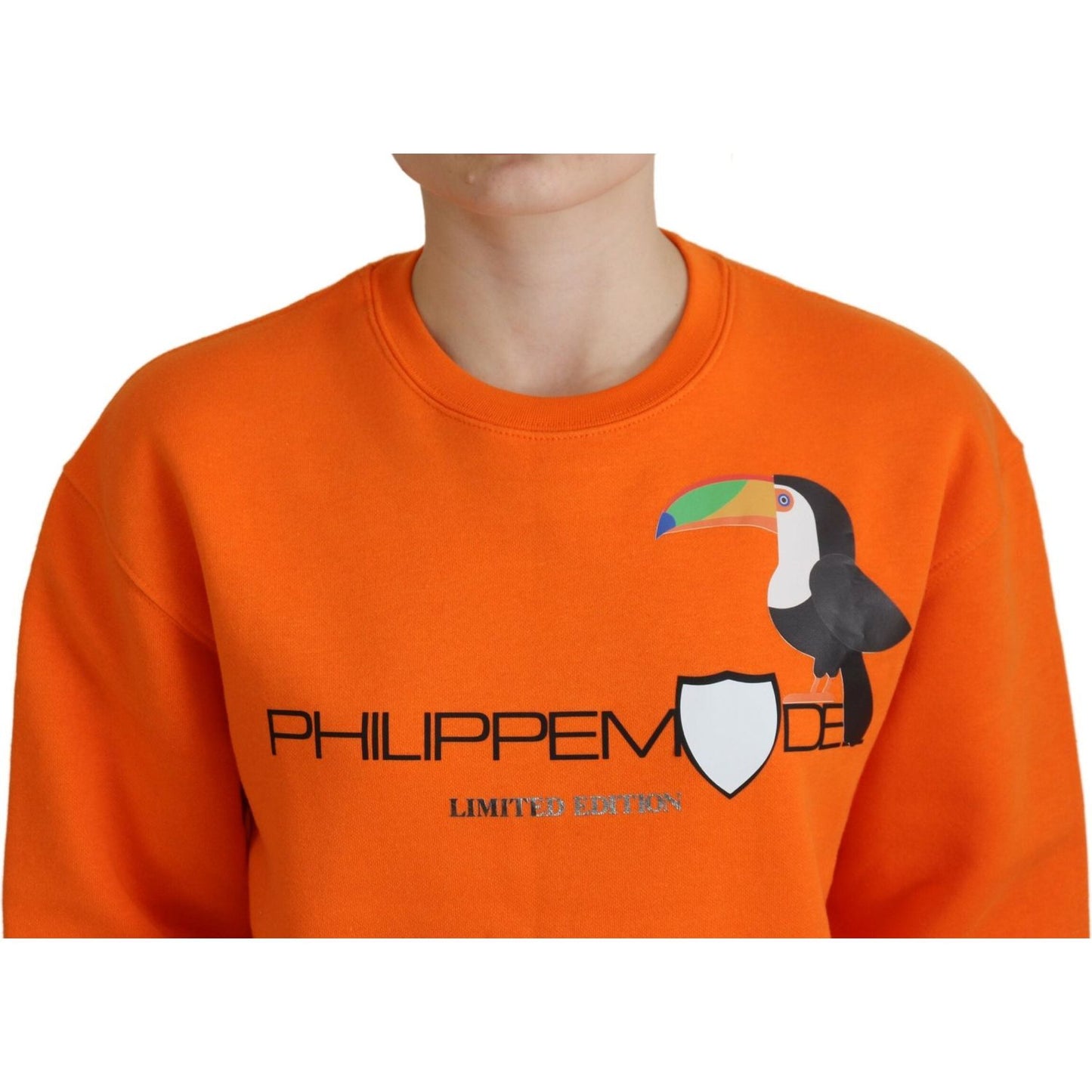 Philippe Model Chic Orange Printed Long Sleeve Pullover Sweater Philippe Model