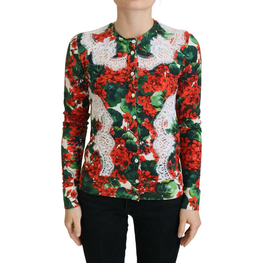 Dolce & Gabbana Elegant Floral Crewneck Cardigan Dolce & Gabbana