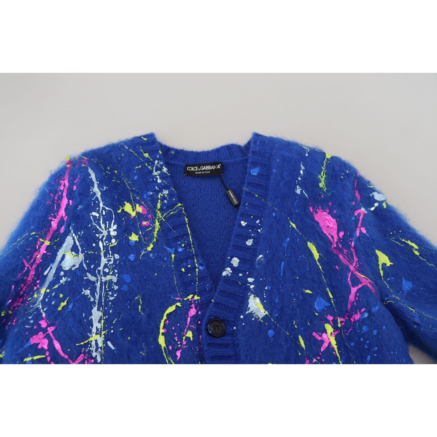 Dolce & Gabbana Elegant Multicolor Splash Mohair Cardigan