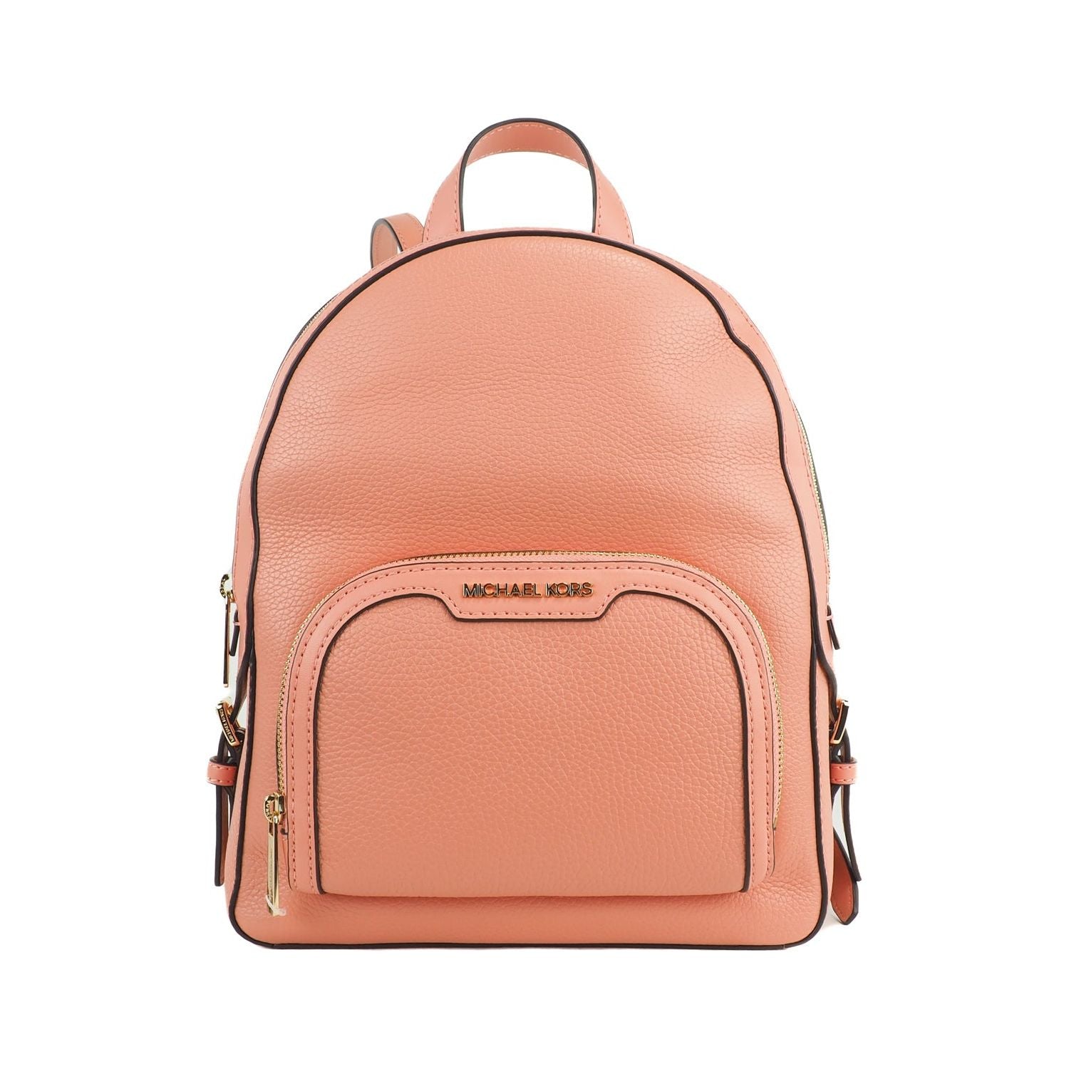 Michael Kors Jaycee Medium Sherbert Pebbled Leather Zip Pocket Backpack Bookbag