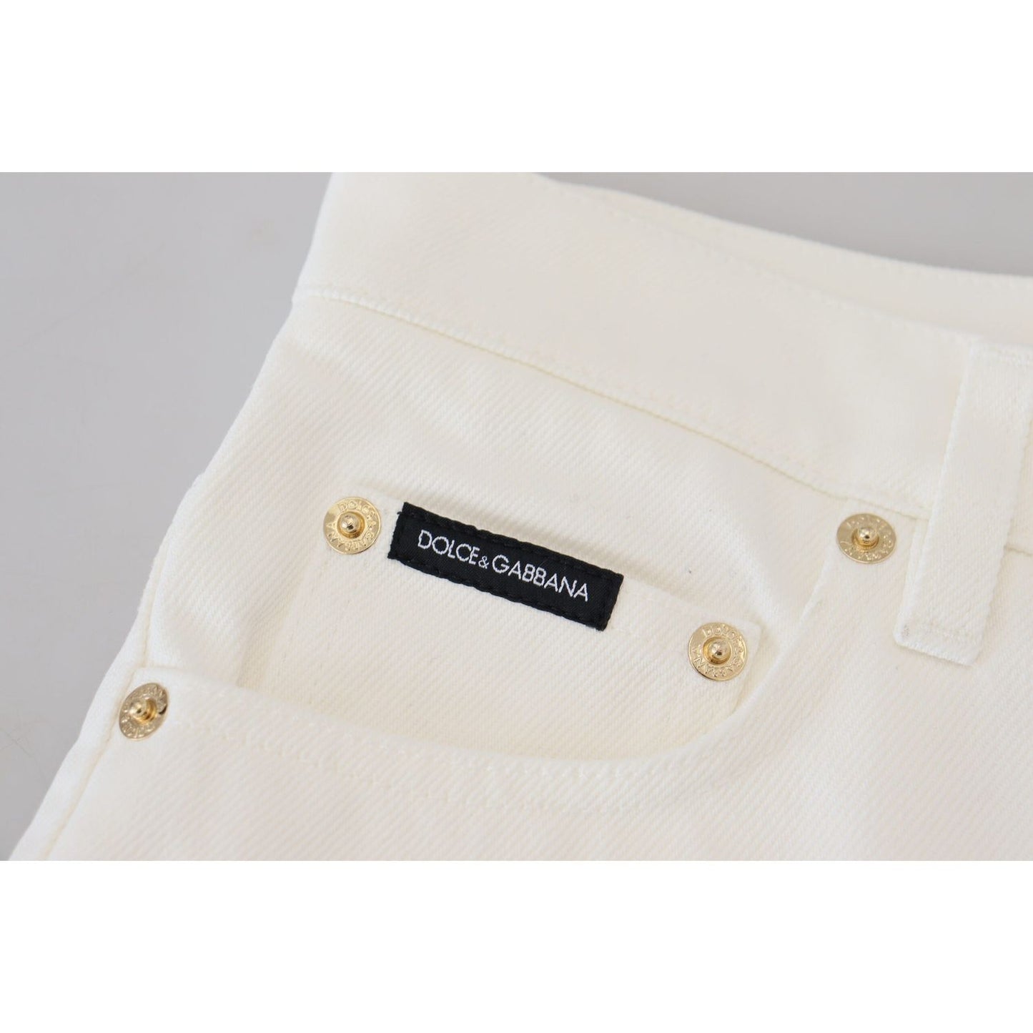 Dolce & Gabbana Svelte High Waist Slim Jeans in Off White Dolce & Gabbana