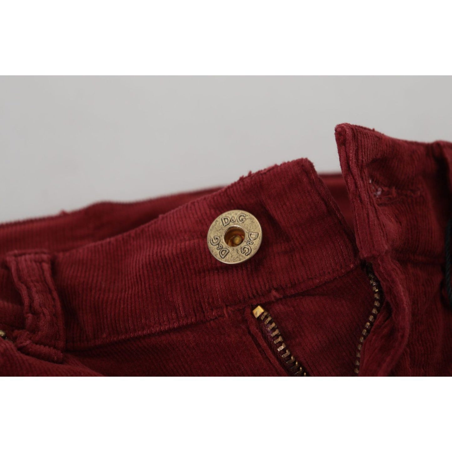 Dolce & Gabbana Chic Maroon Corduroy Pants Dolce & Gabbana