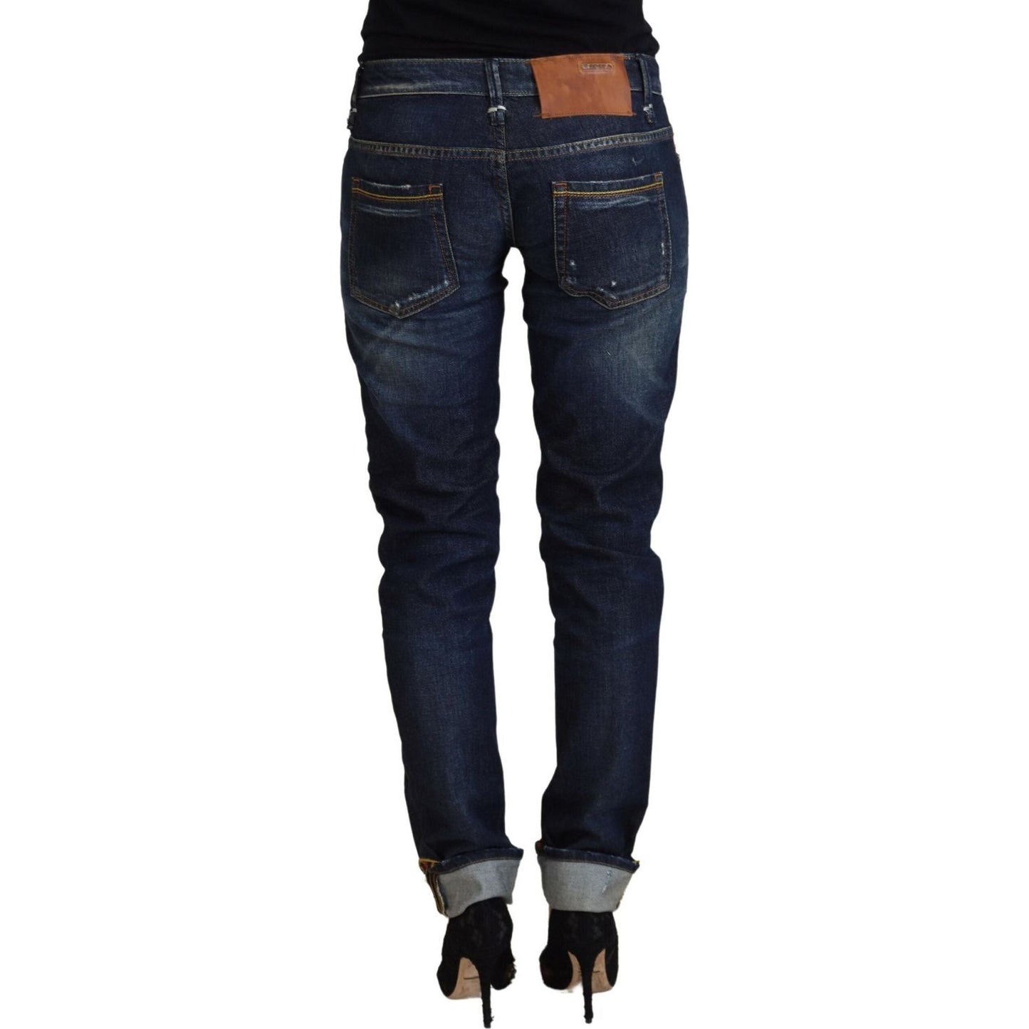 Acht Elegant Slim Fit Low Waist Denim Pants Acht