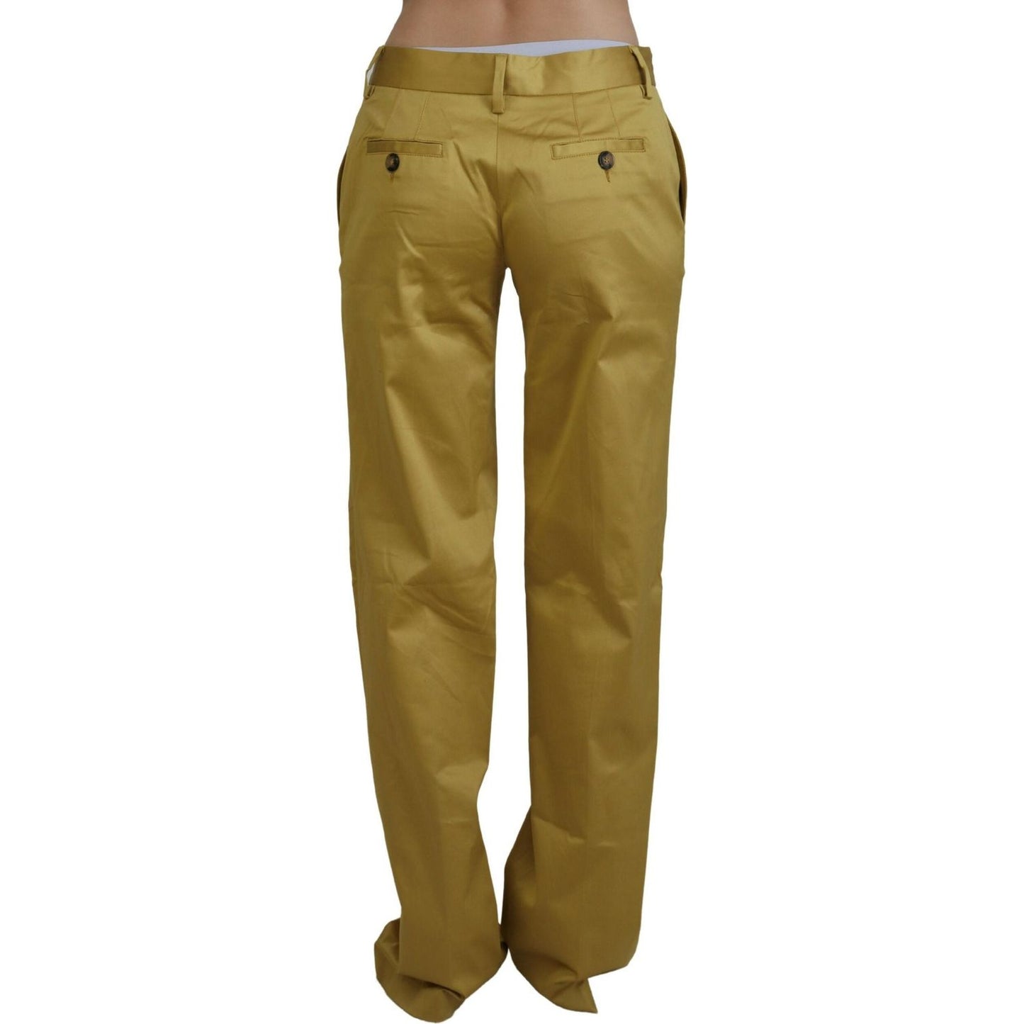 Just Cavalli Elegant Gold Straight Fit Pants Just Cavalli