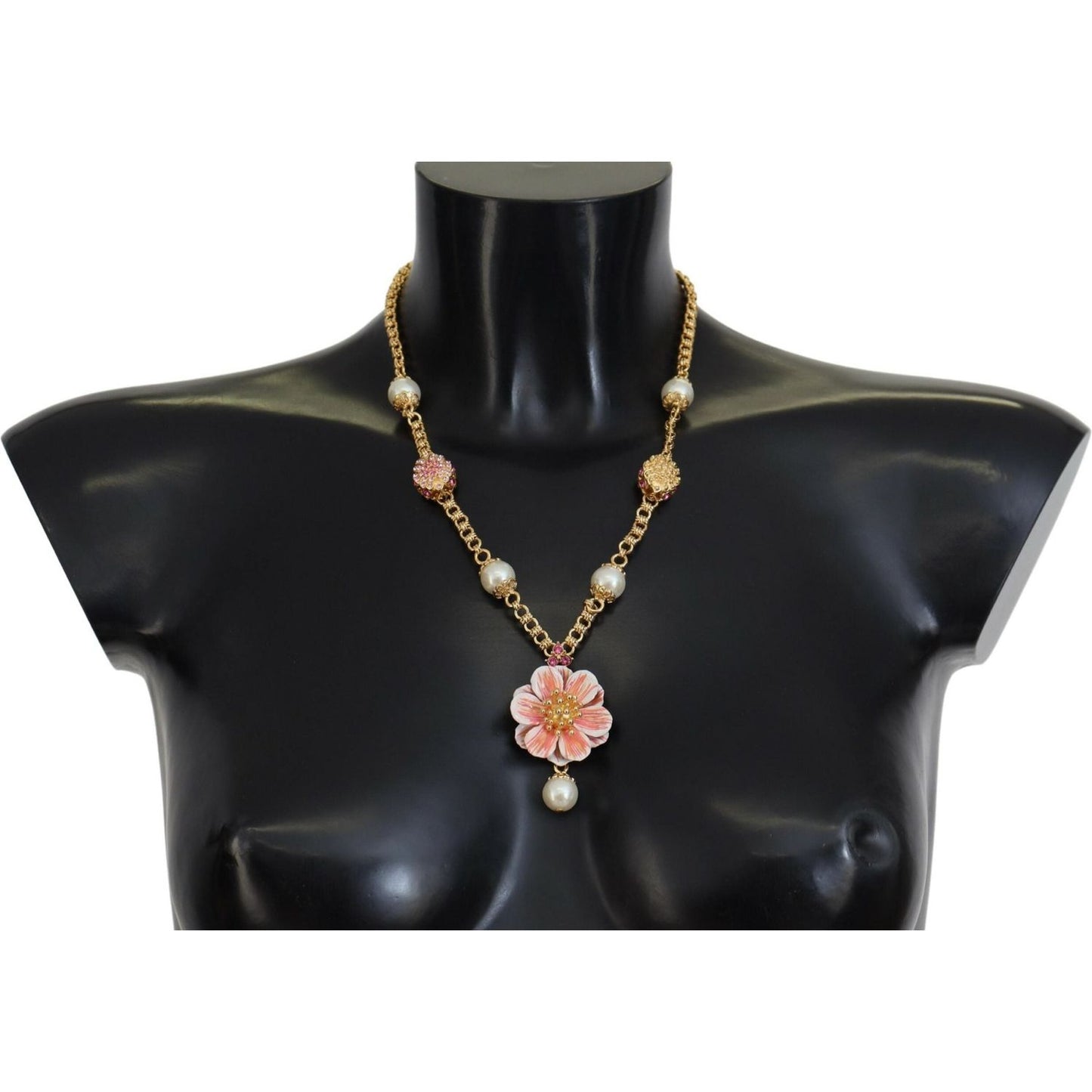 Dolce & Gabbana Elegant Floral Statement Charm Necklace Necklace Dolce & Gabbana