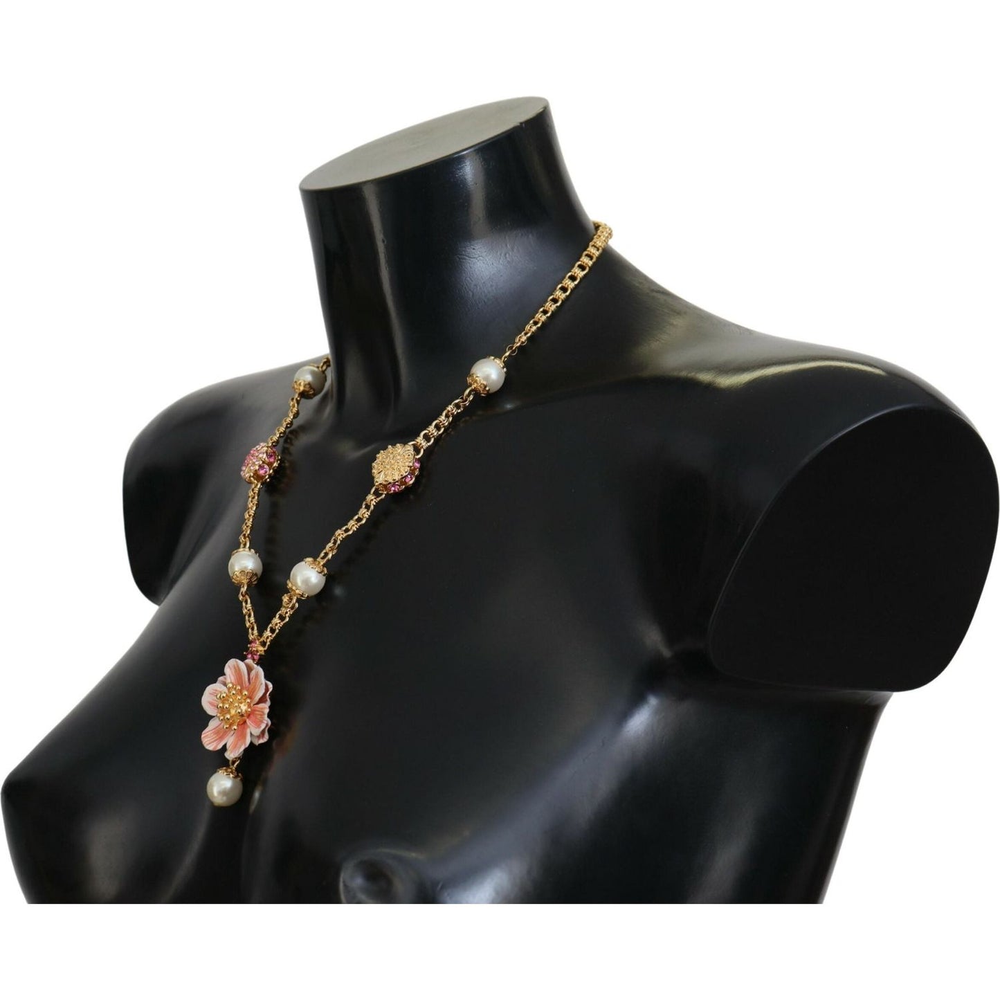 Dolce & Gabbana Elegant Floral Statement Charm Necklace Necklace Dolce & Gabbana