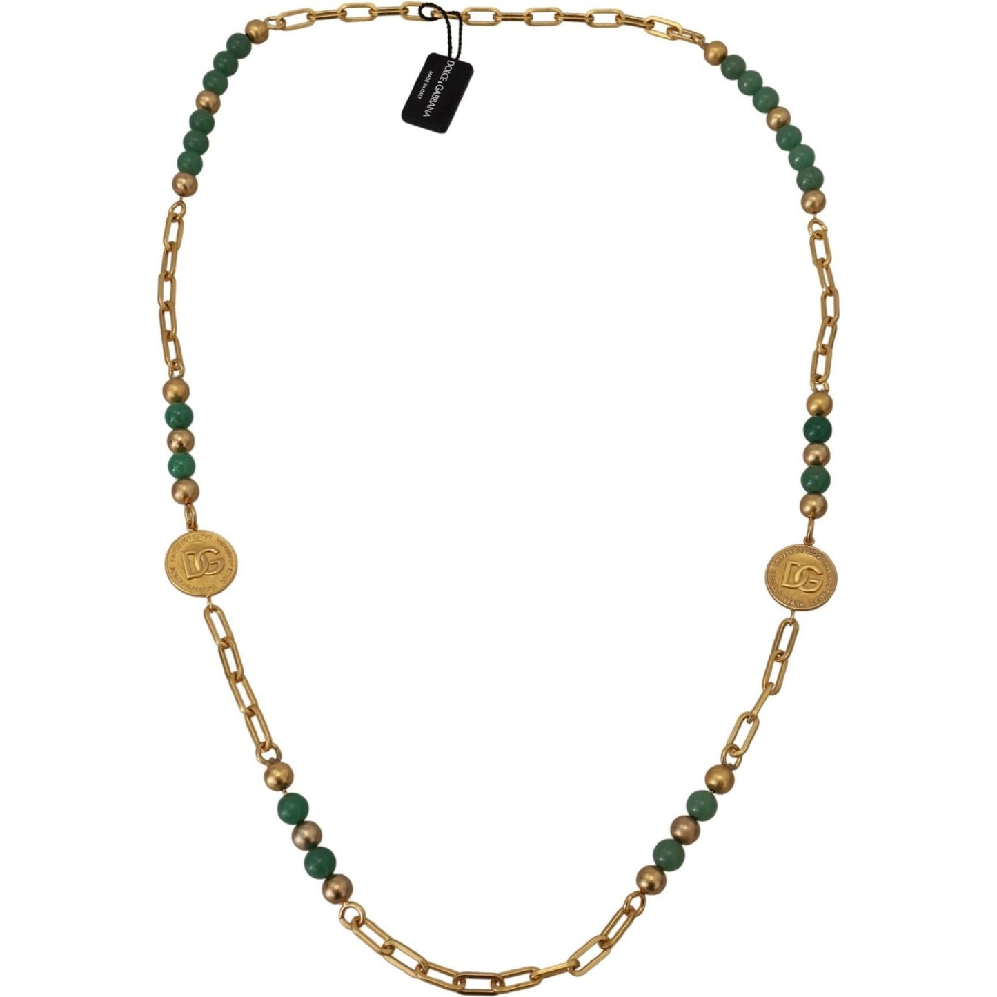 Dolce & Gabbana Elegant Gold-Plated Gemstone Necklace Dolce & Gabbana