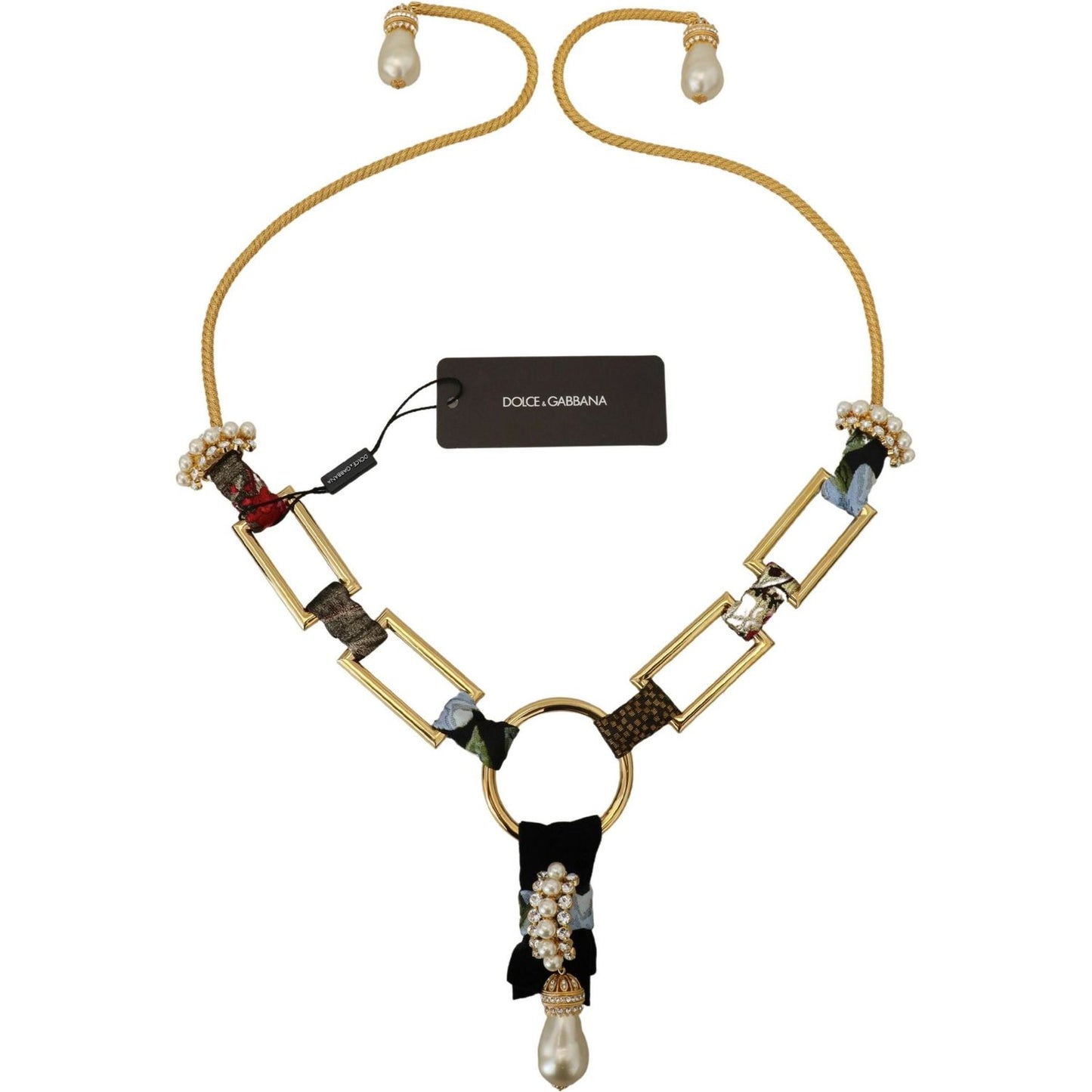 Dolce & Gabbana Elegant Gold Brass Pearl Statement Necklace Necklace Dolce & Gabbana