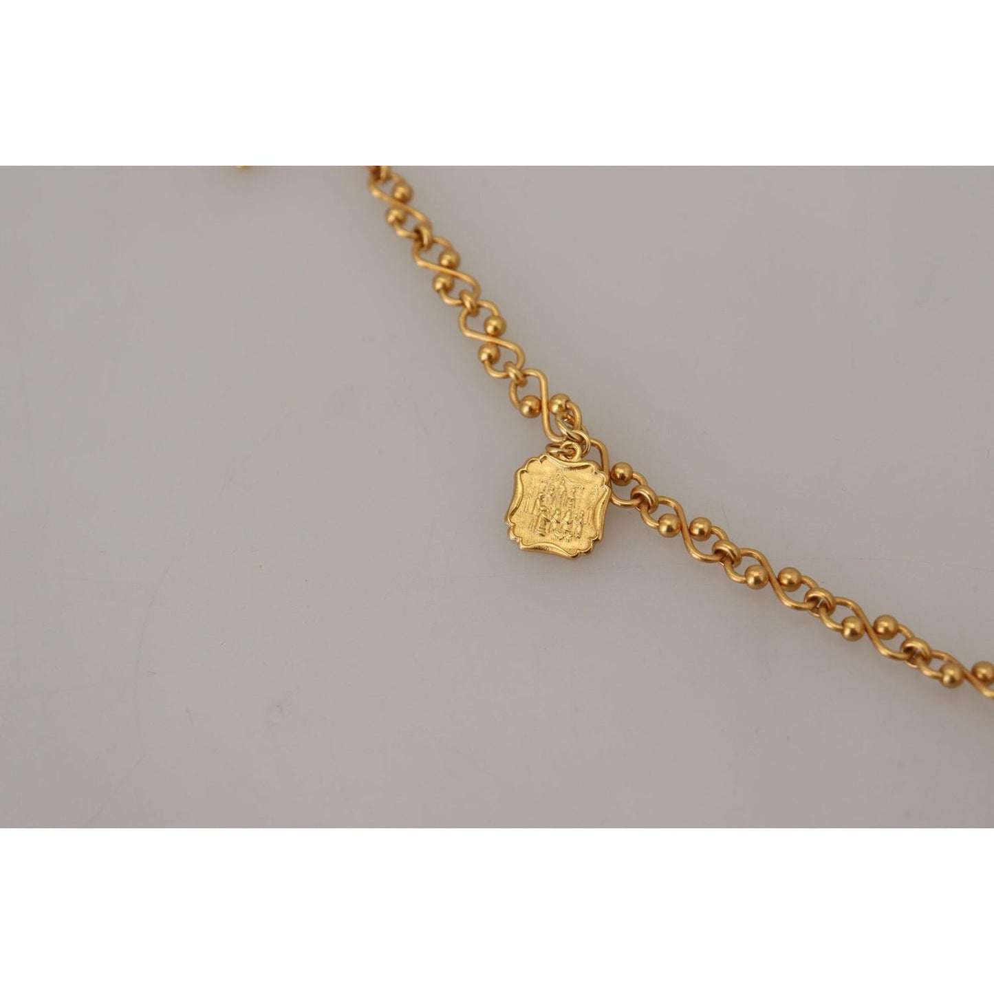 Dolce & Gabbana Gold Tone Cross Charm Necklace Dolce & Gabbana