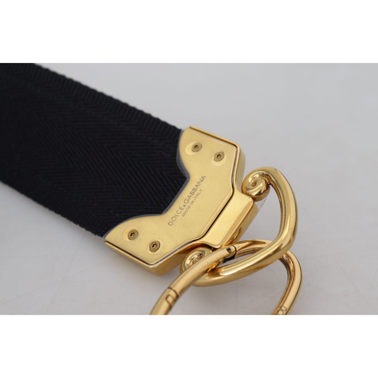 Dolce & Gabbana Elegant Gold Black Shoulder Bag Strap Dolce & Gabbana