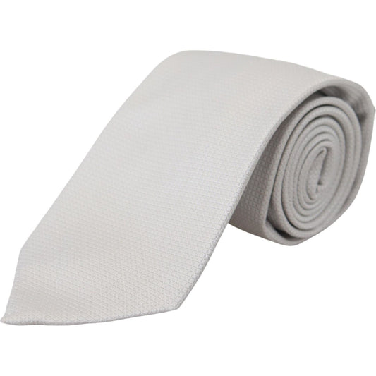 Dolce & Gabbana Elegant Off White Silk Tie Dolce & Gabbana