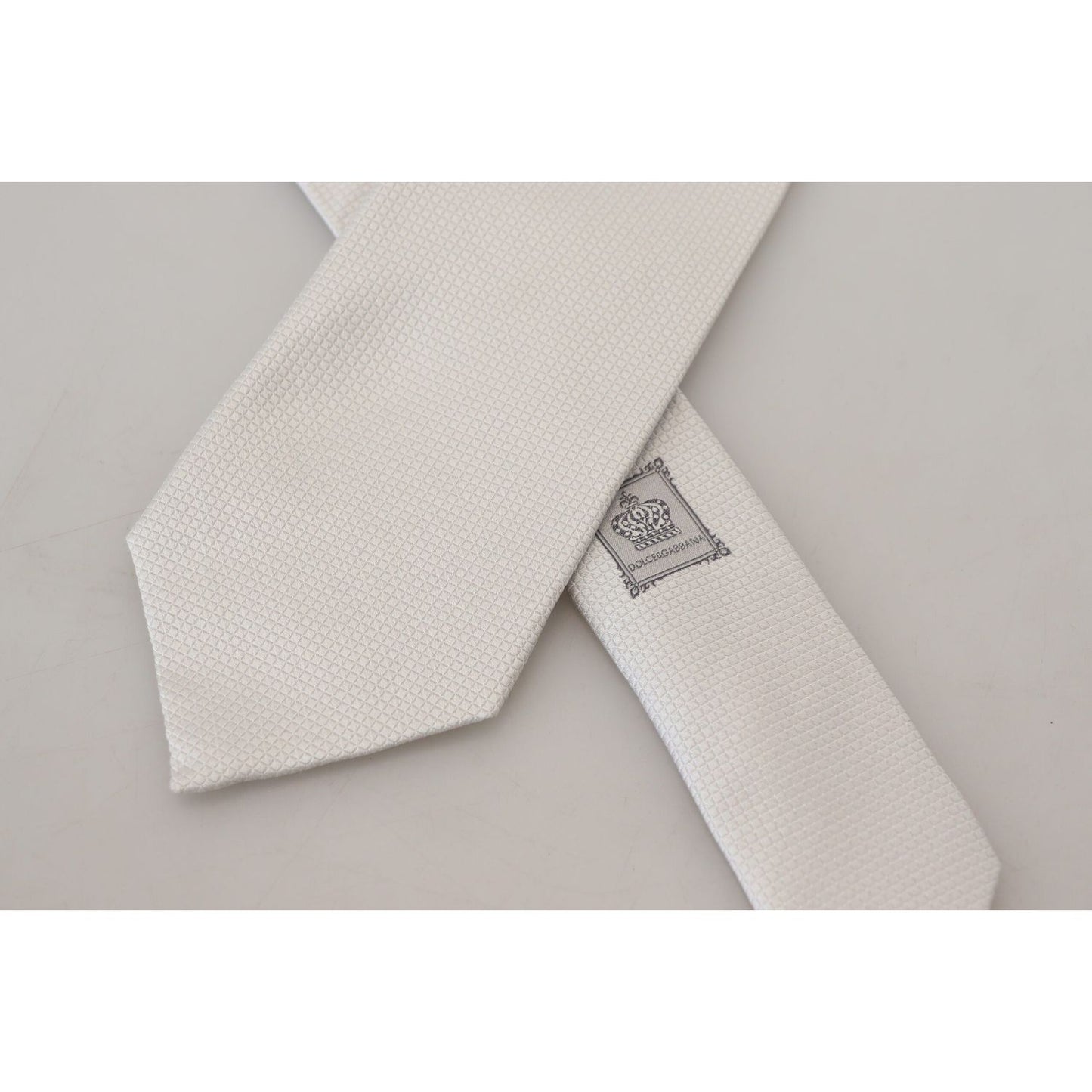 Dolce & Gabbana Elegant Off White Silk Tie Dolce & Gabbana