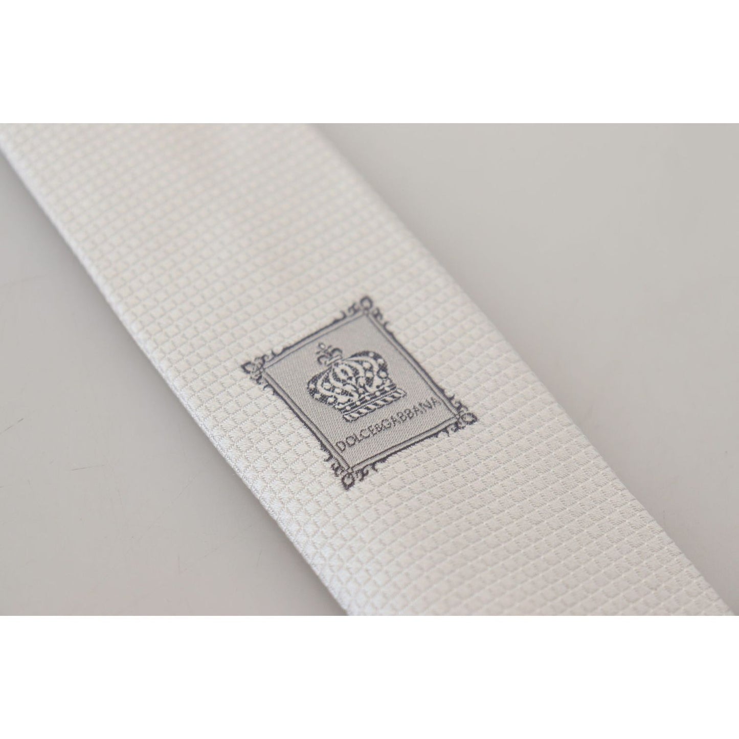 Dolce & Gabbana Elegant Off White Silk Tie Dolce & Gabbana