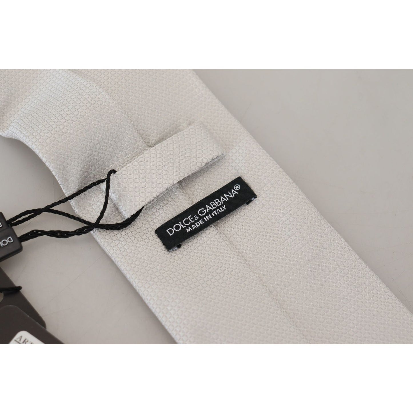 Dolce & Gabbana Elegant Off White Silk Tie Dolce & Gabbana