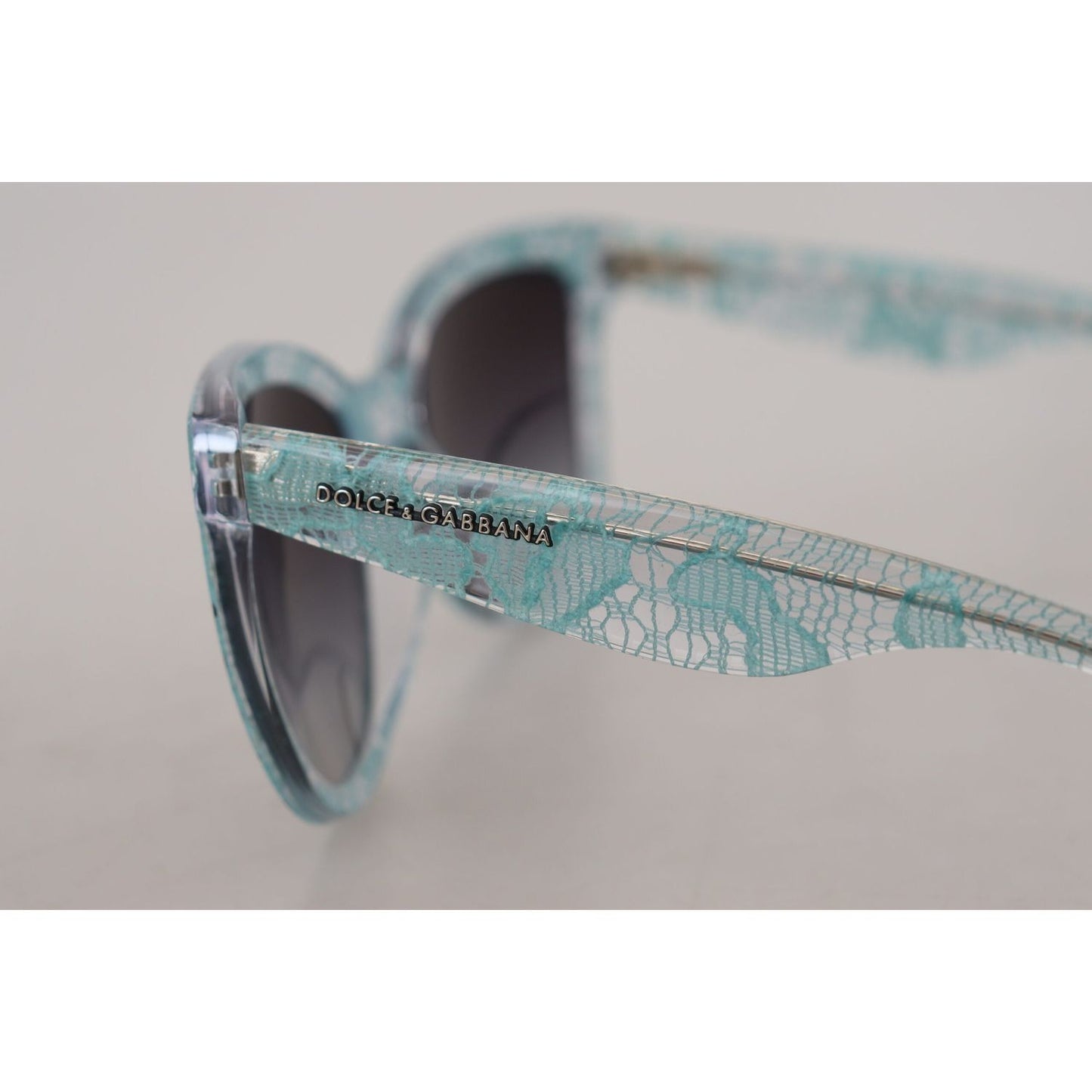 Dolce & Gabbana Elegant Blue Lace Detail Sunglasses Dolce & Gabbana