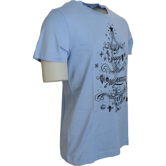 Dolce & Gabbana Elegant Light Blue Cotton Tee Dolce & Gabbana