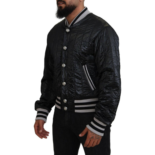 Dolce & Gabbana Sleek Black Bomber Jacket Dolce & Gabbana