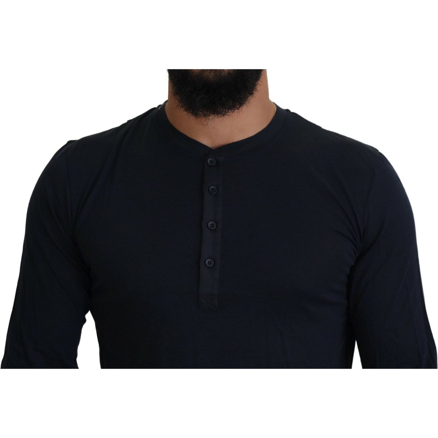 Dolce & Gabbana Elegant Cotton-Silk Blend Blue Pullover Dolce & Gabbana