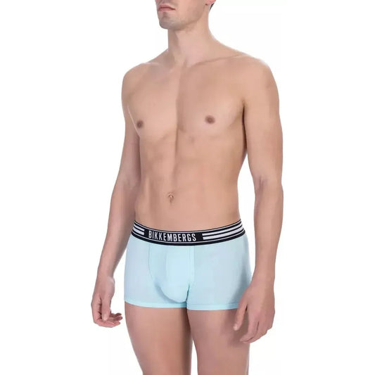 Bikkembergs Light Blue Cotton Men Underwear Trunk Pack Bikkembergs