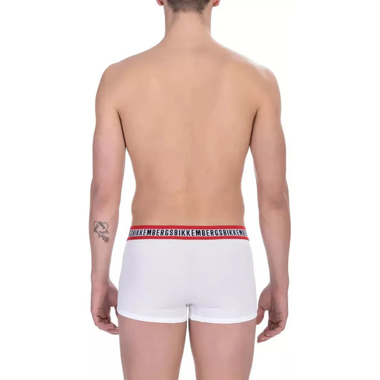 Bikkembergs White Cotton Men Underwear Trunks Twin Pack Bikkembergs