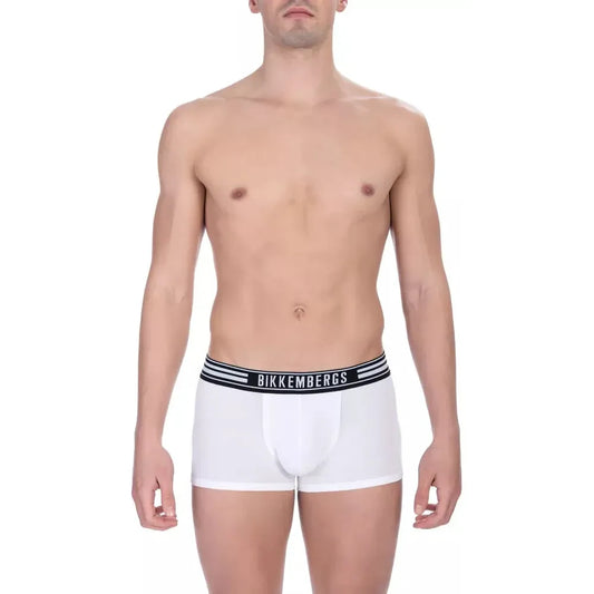 Bikkembergs White Cotton Men Underwear Trunk Twin Pack Bikkembergs