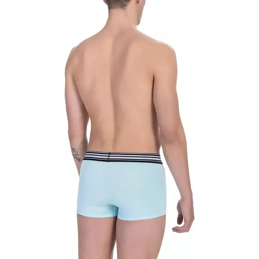 Bikkembergs Light Blue Cotton Men Underwear Trunk Set Bikkembergs