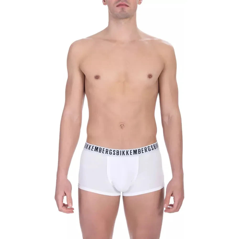 Bikkembergs White Cotton Men Underwear Trunk Bi-Pack Bikkembergs