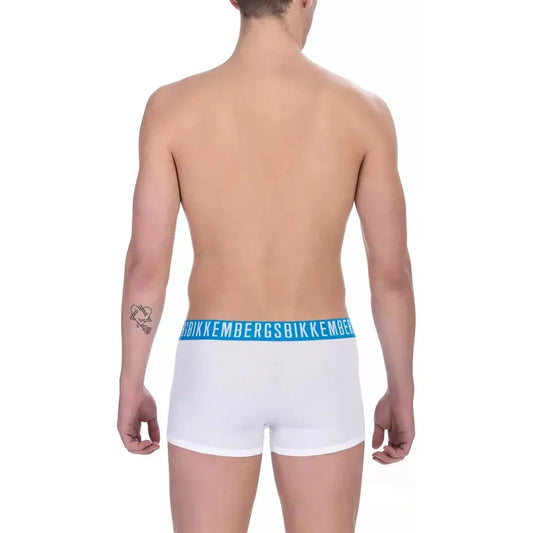 Bikkembergs White Cotton Men Trunk Underwear Bikkembergs